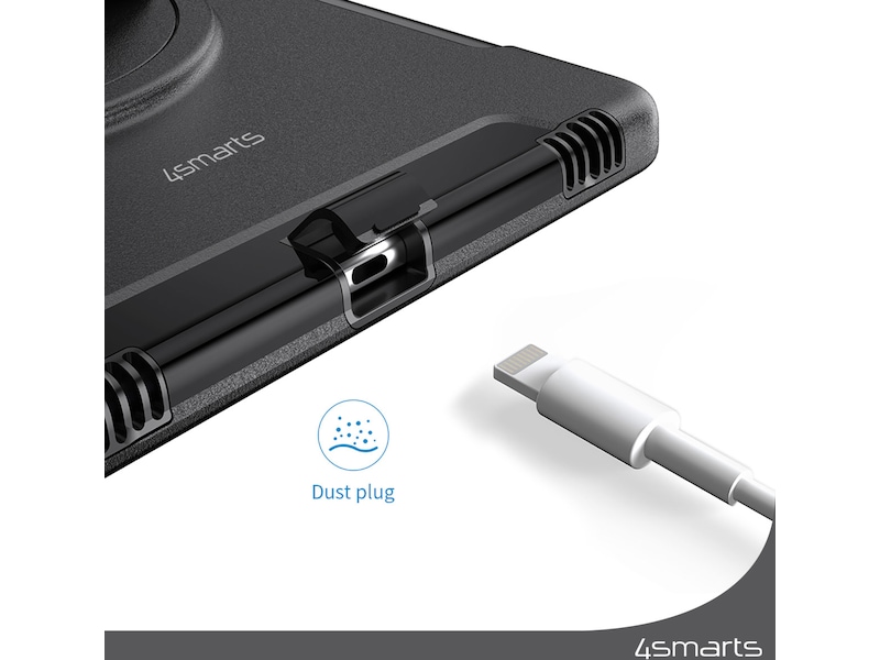4smarts Galaxy Tab A9+ Rugged Case Grip deksel (sort) Deksel til nettbrett