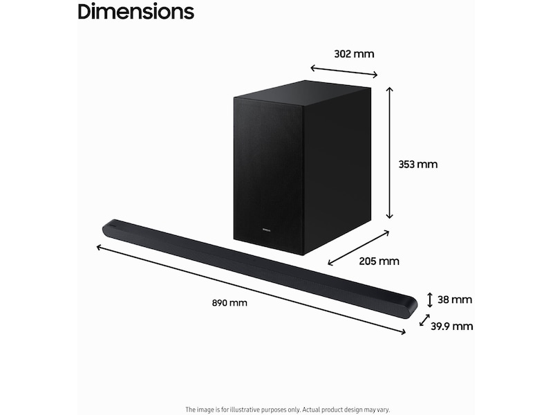 Samsung HW-S710D soundbar med subwoofer (sort) Lydplanker