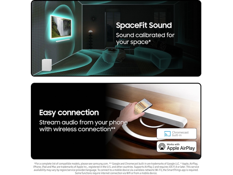 Samsung HW-S711D soundbar med subwoofer (hvit) Lydplanker