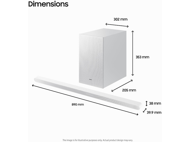 Samsung HW-S711D soundbar med subwoofer (hvit) Lydplanker