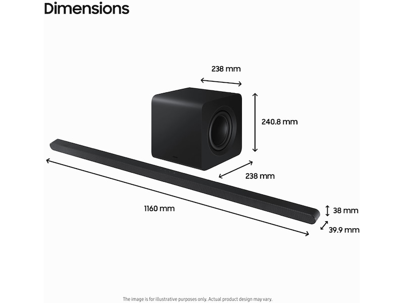 Samsung HW-S810D soundbar med subwoofer (sort) Lydplanker