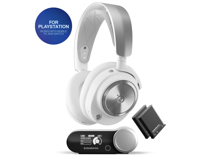 SteelSeries Arctis Nova Pro Wireless P gamingheadset PS5 (hvit) Gaming headset