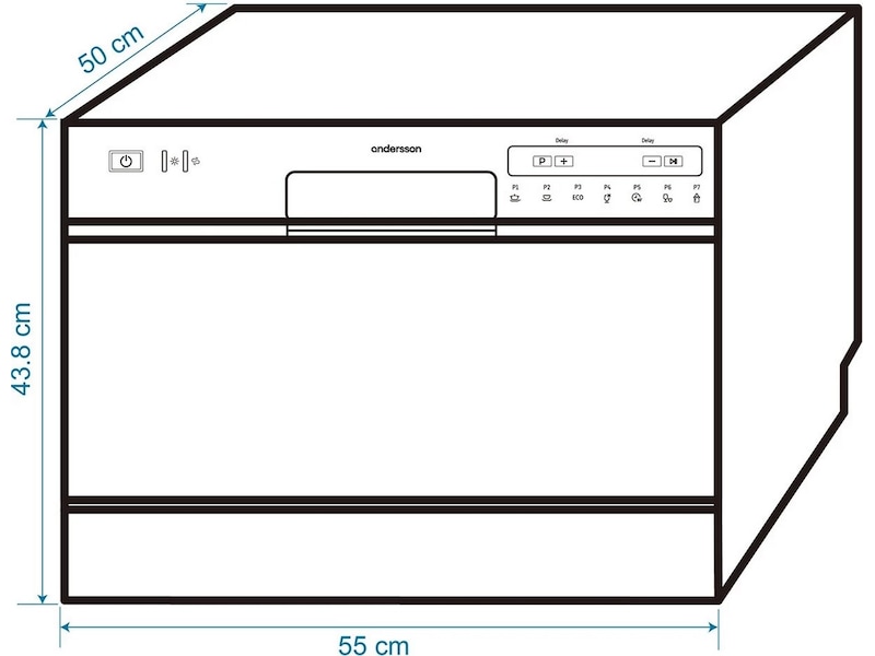 Andersson DHW 2.0 Oppvaskmaskin (hvit) Benkoppvaskmaskin
