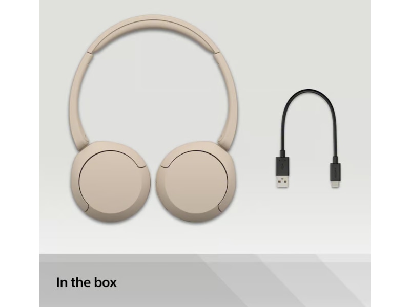 Sony WH-CH520 trådløse hodetelefoner, On-Ear (beige) Hodetelefoner