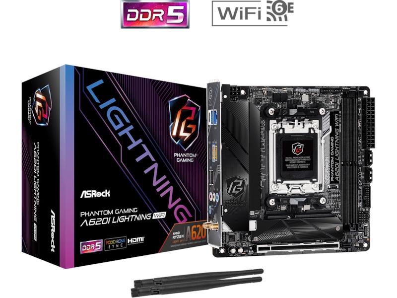 ASRock A620I Phantom Gaming Lightning WIFI Hovedkort AMD Socket