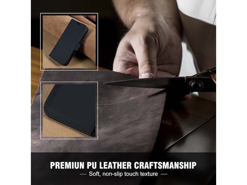 iiglo iPhone 16 Lommebokdeksel (sort) Deksel til mobiltelefon