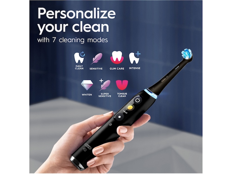 Oral-B iO 9 Duo Elektriske Tannbørster (sort & lys rosa) Elektriske tannbørster