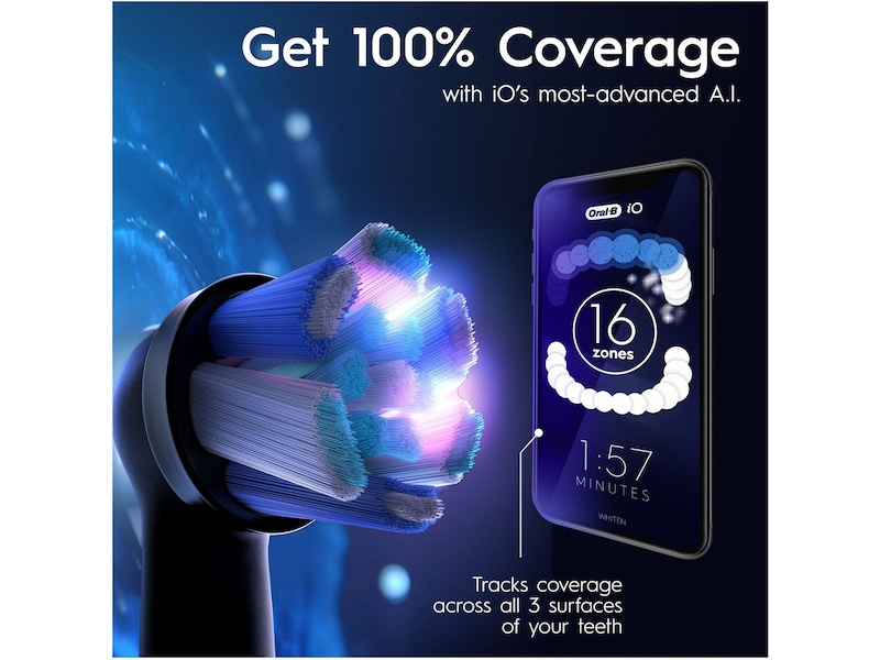 Oral-B iO 9 Duo Elektriske Tannbørster (sort & lys rosa) Elektriske tannbørster