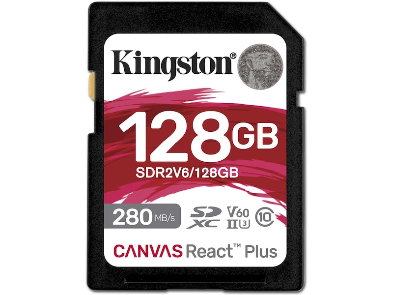 Kingston Canvas React Plus V60 128GB Minnekort til foto & video