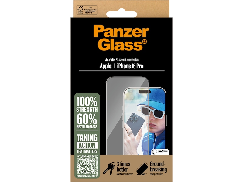 PanzerGlass iPhone 16 Pro skjermbeskytter Skjermbeskyttelse