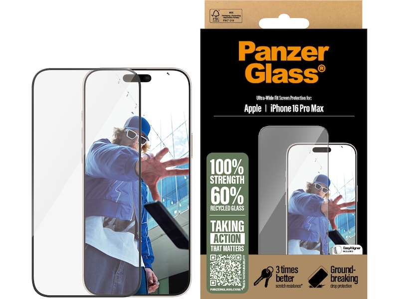 PanzerGlass iPhone 16 Pro Max skjermbeskytter Skjermbeskyttelse