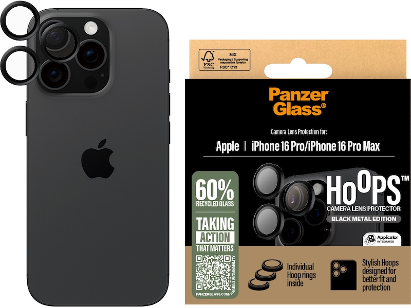 PanzerGlass iPhone 16 Pro / Pro Max Hoops Linsebeskytter Skjermbeskyttelse