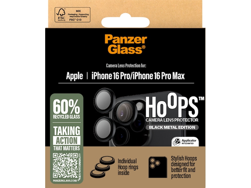 PanzerGlass iPhone 16 Pro / Pro Max Hoops Linsebeskytter Skjermbeskyttelse