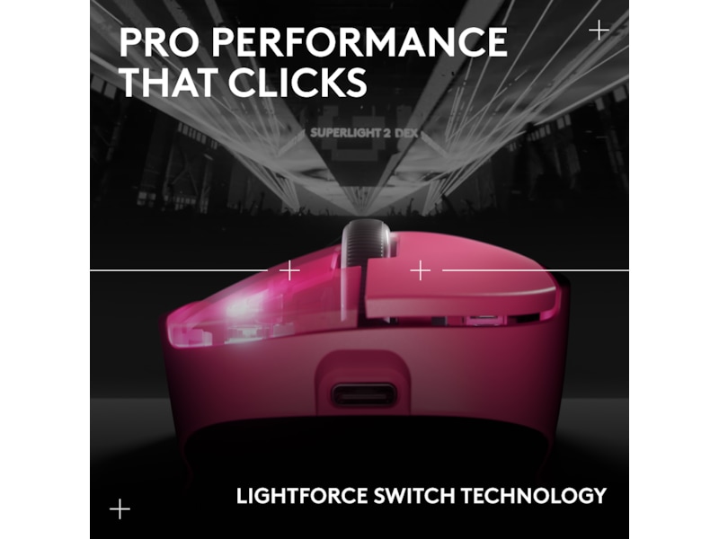 Logitech G Pro X Superlight 2 DEX trådløs gamingmus (rosa) Gamingmus
