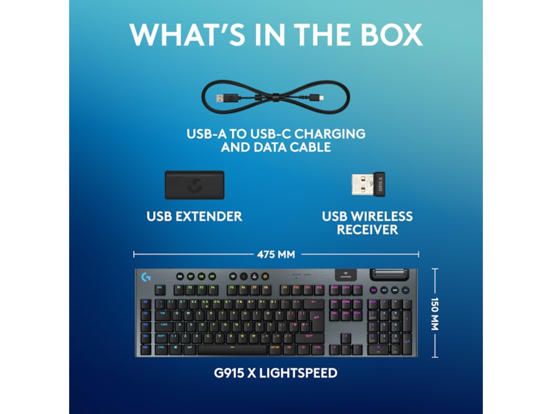 Logitech G915 X Lightspeed Trådløst Gamingtastatur (sort) Gamingtastatur