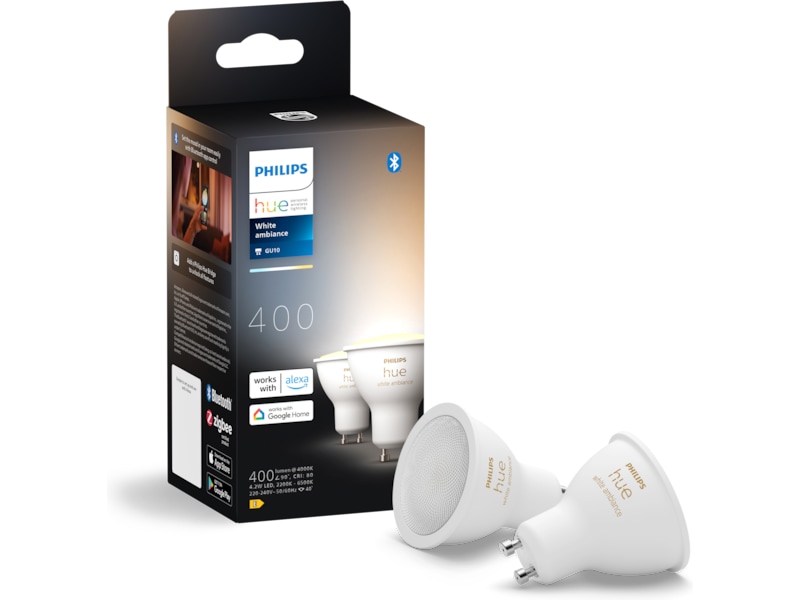 Philips Hue White Ambiance 4.2W GU10 2PK Lyspærer & LED-pærer