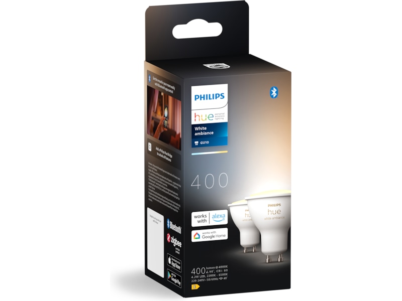 Philips Hue White Ambiance 4.2W GU10 2PK Lyspærer & LED-pærer