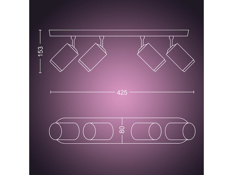 Philips Hue Firedobbelt Fugato-spotlight (sort) Taklampe
