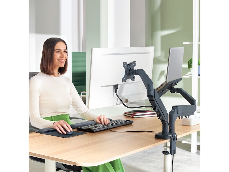 Leitz Ergo Skjermarm og laptopholder, plassbesparende Bord og veggfeste