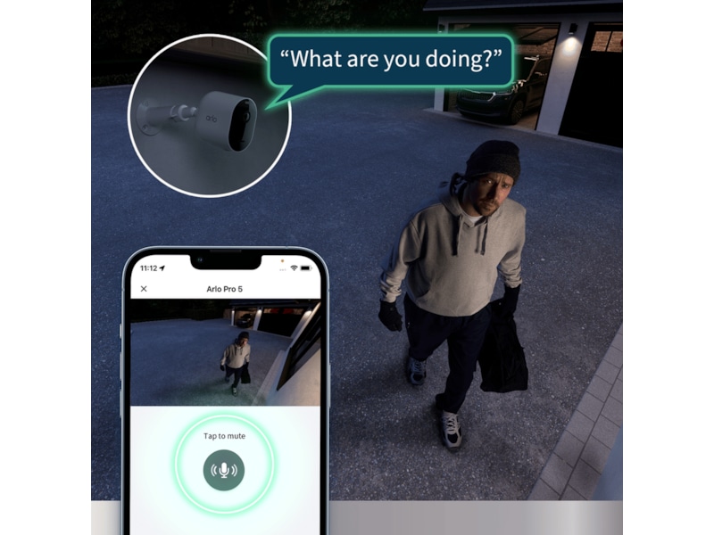 Arlo Pro 5 2K sikkerhetskamera 4-pakk (hvit) Overvåkningskameraer