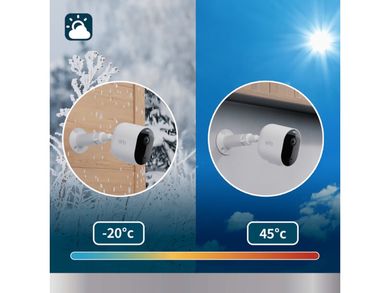 Arlo Pro 5 2K sikkerhetskamera 2-pakk (hvit) Overvåkningskameraer