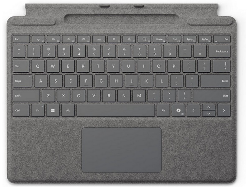 Microsoft Surface Pro Keyboard med oppbevaring til pen (platina) Tastatur og stylus