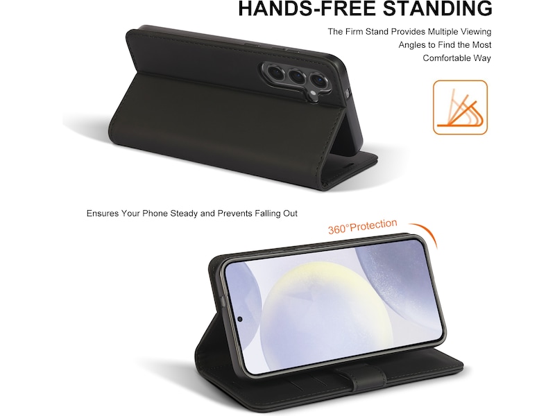 iiglo Galaxy S25+ Lommebokdeksel (sort) Deksel til mobiltelefon