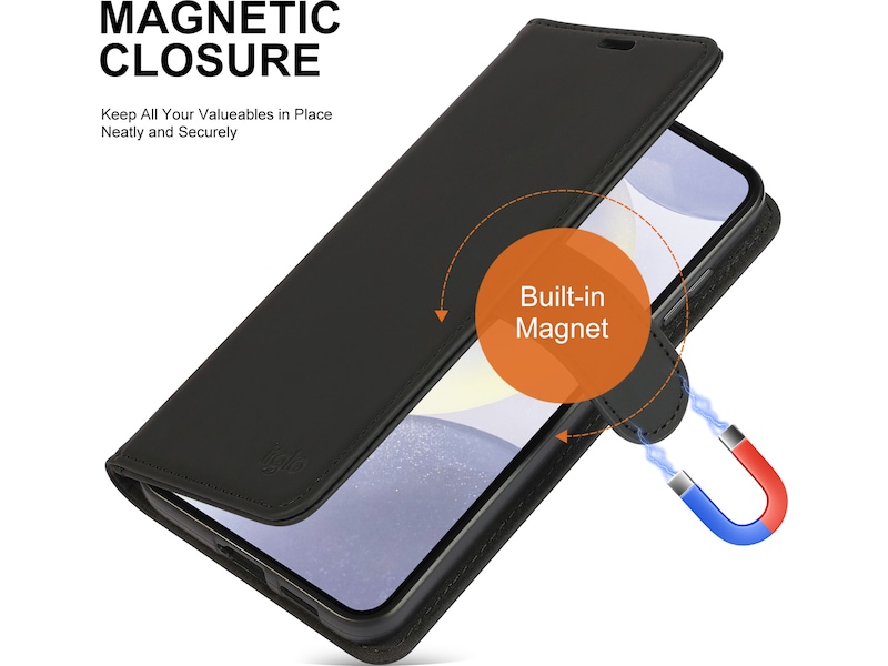 iiglo Galaxy S25+ Lommebokdeksel (sort) Deksel til mobiltelefon
