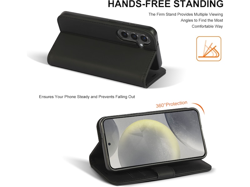 iiglo Galaxy S25 Lommebokdeksel (sort) Deksel til mobiltelefon