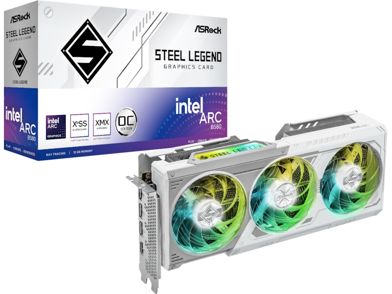 ASRock Intel Arc B580 Steel Legend OC Skjermkort