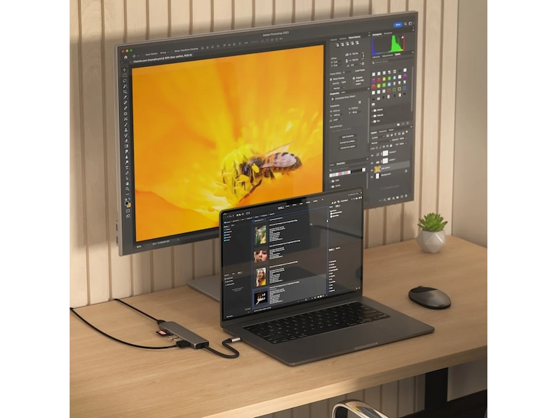 Satechi 7-i-1 Slim Multiport docking (stellargrå) Dockingstasjon & USB-HUB