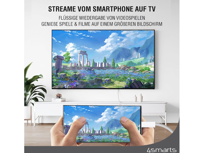 4smarts USB-C til HDMI kabel 2m (hvit) USB-kabler