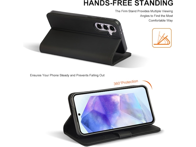 iiglo Galaxy A56 Lommebokdeksel (sort) Deksel til mobiltelefon