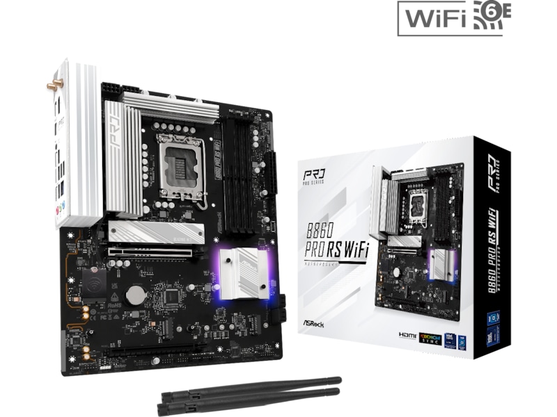 ASRock B860 Pro RS WiFi Hovedkort Intel Socket