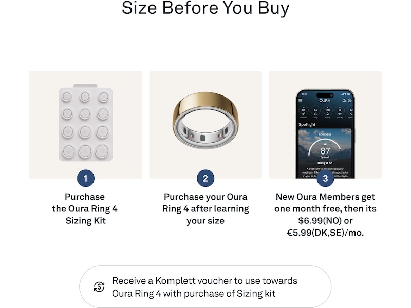 Oura Ring 4 Sizing Kit Smart ring