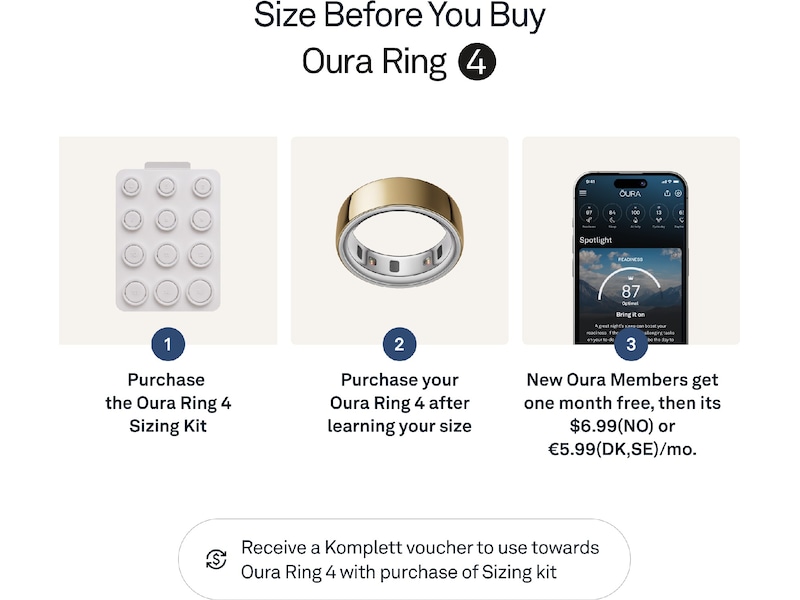 Oura Ring 4 Smart Ring str. 4 (gull) Smart ring