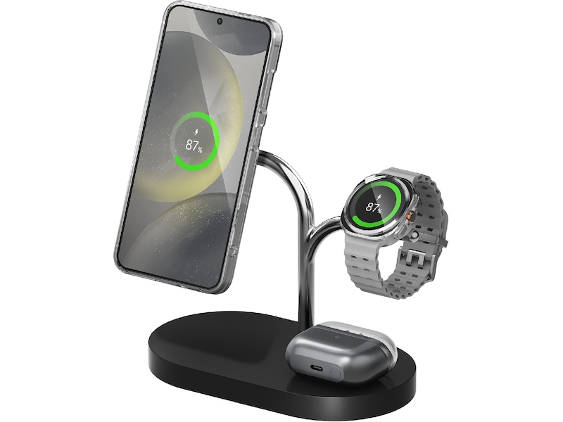 Samsung Galaxy S25 15W 3-i-1 Trådløs magnet lader Mobilladere