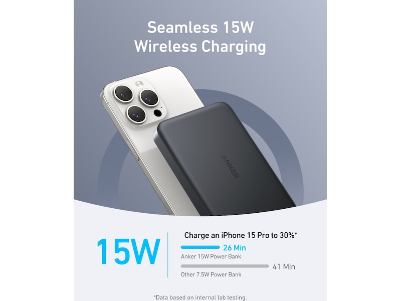 Anker MagGo Powerbank 10.000mAh (sort) Powerbank