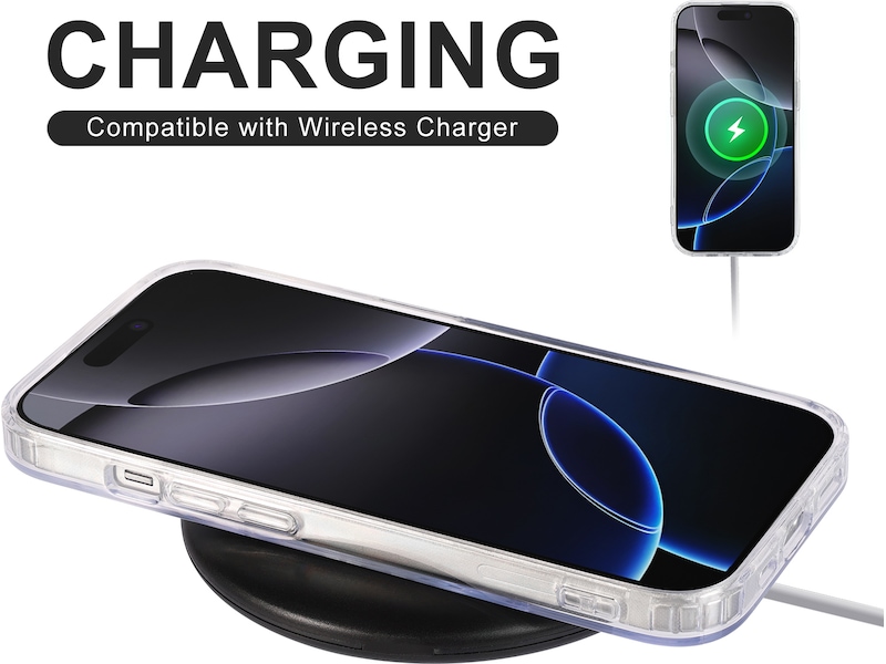 iiglo iPhone 16 Pro Max Magnetic Clear Case (gjennomsiktig) Deksel til mobiltelefon