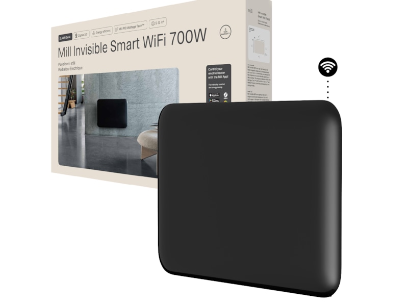 Mill Invisible Smart WiFi Gen 4 panelovn 700W (sort) Panelovner