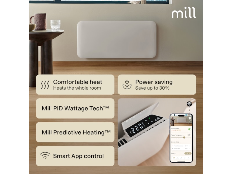 Mill Invisible Smart WiFi Gen 4 panelovn 1500W Panelovner