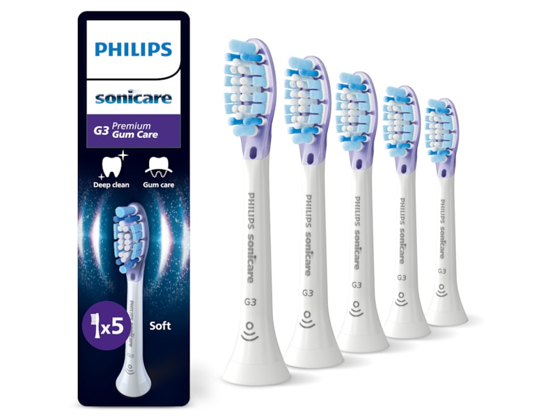 Philips Sonicare G3 Premium Gum Care tannbørstehoder (5 pack, vit) Tannbørstehoder