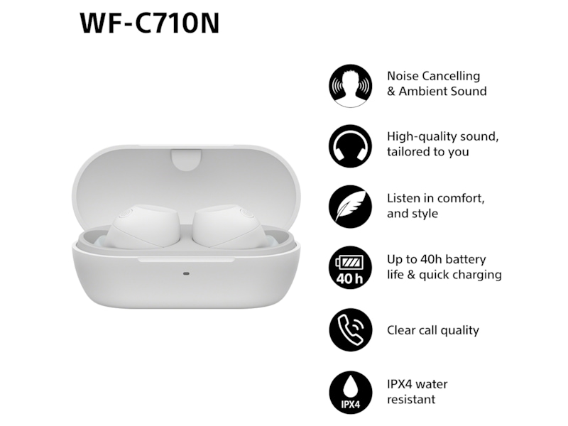 Sony WF-C710N Trådløse ørepropper, In-ear (hvit) Ørepropper