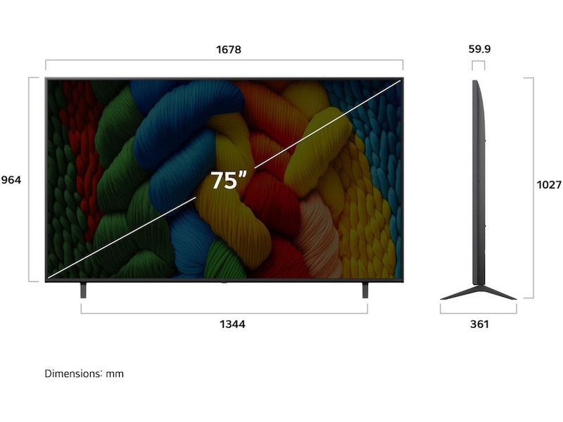 LG 75" NANO80 AI 4K NanoCell Smart TV (2025) 70 - 79 tommer TV