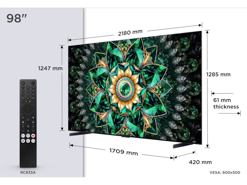 TCL 98" Q7C 4K QD-Mini LED Google TV Over 80 tommer TV