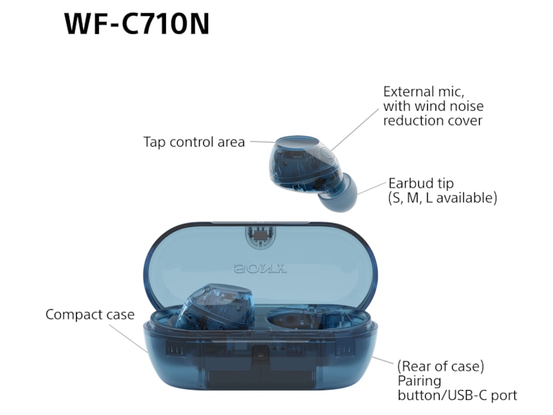 Sony WF-C710N Trådløse ørepropper, In-ear (blå) Ørepropper