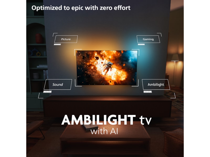 Philips 65" OLED910/12 OLED Plus Smart Ambilight AI TV (2025) 60 - 69 tommer TV