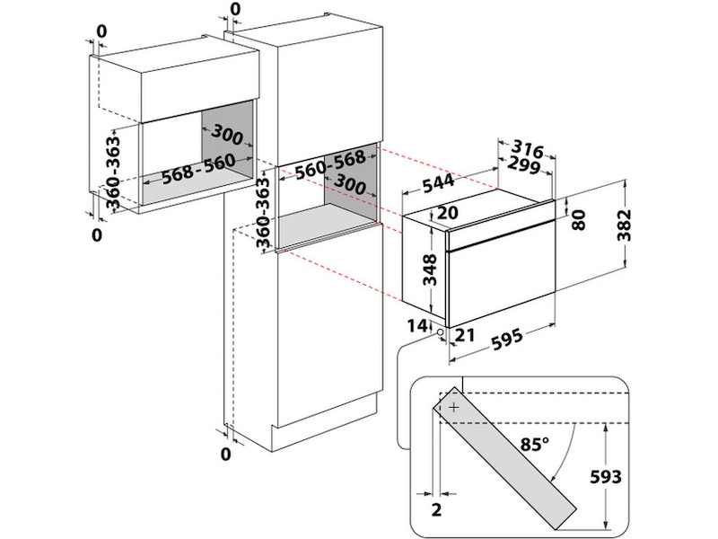 Whirlpool MBNA900B Integrert Mikrobølgeovn (sort) Mikrobølgeovn