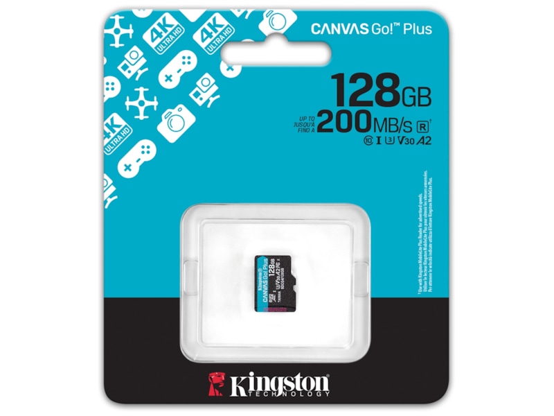 Kingston Canvas Go! Plus microSD 128GB Minnekort til foto & video