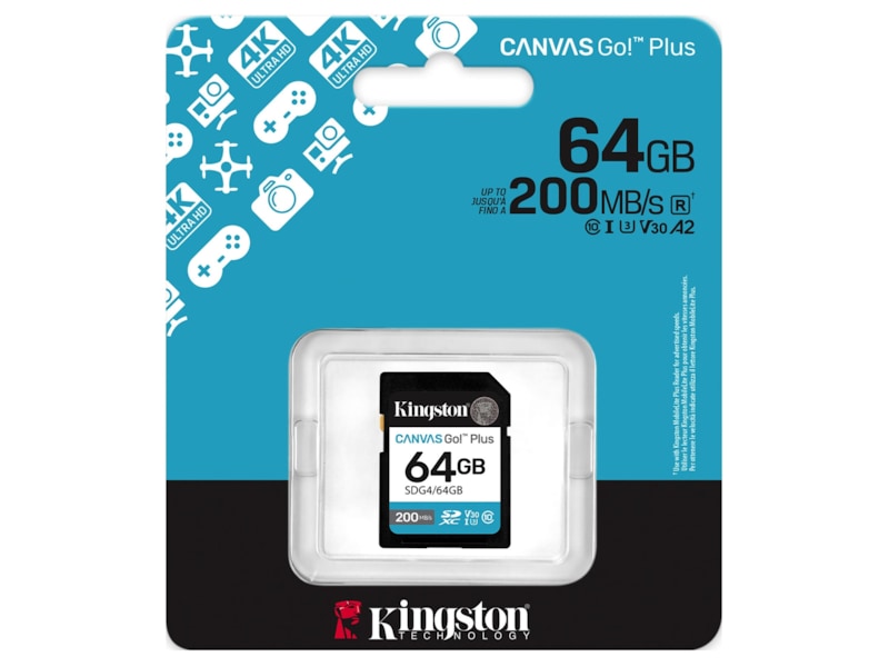 Kingston Canvas Go! Plus SDXC 64GB Minnekort til foto & video